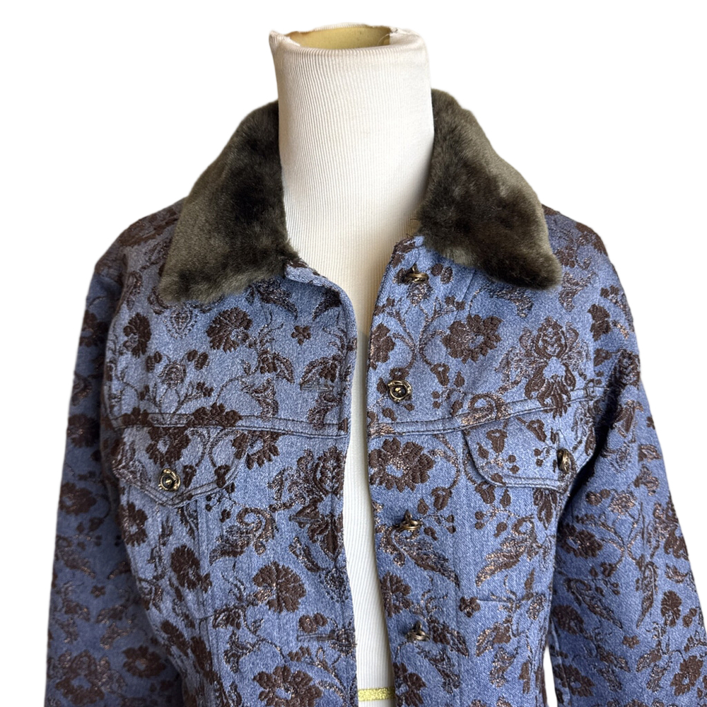 Baxis & Baxis Los Angeles Faux Fur Collar Jacket Medium - Picture 2 of 7